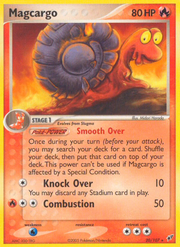 Magcargo Pokemon card (20/107, Deoxys)