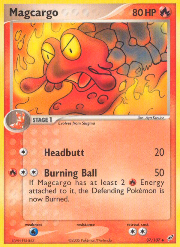 Magcargo Pokemon card (37/107, Deoxys)