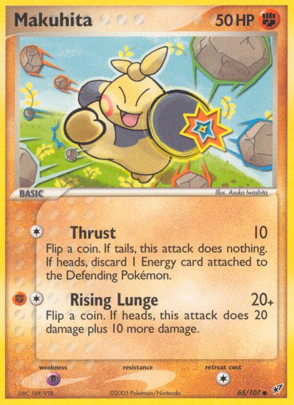 Makuhita Pokemon card (65/107, Deoxys)