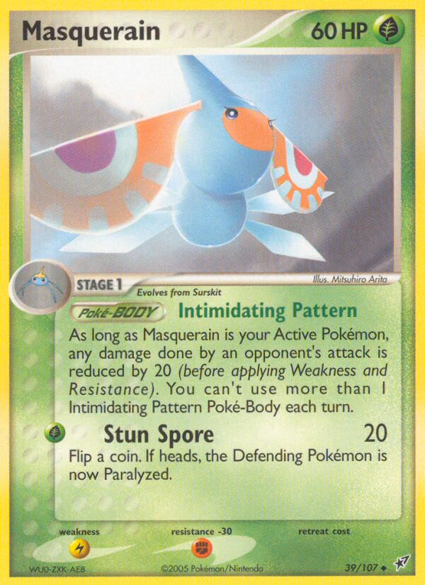 Masquerain Pokemon card (39/107, Deoxys)