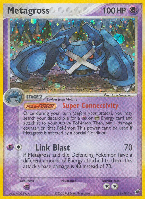 Metagross Pokemon card (11/107, Deoxys)