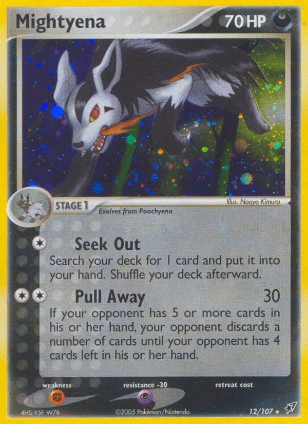 Mightyena Pokemon card (12/107, Deoxys)