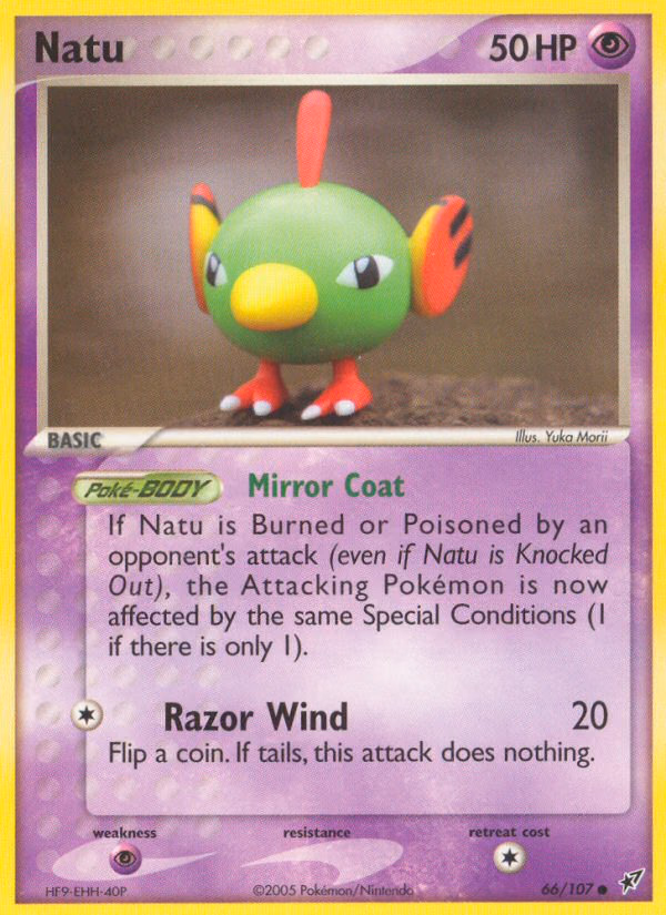 Natu Pokemon card (66/107, Deoxys)