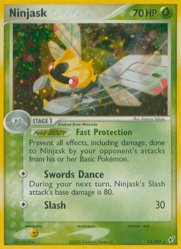 Ninjask Pokemon card (13/107, Deoxys)