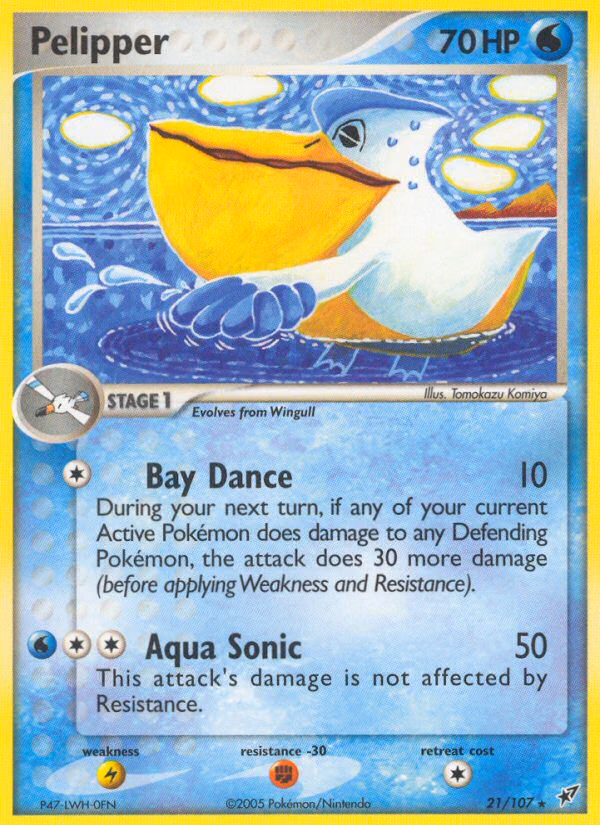 Pelipper Pokemon card (21/107, Deoxys)