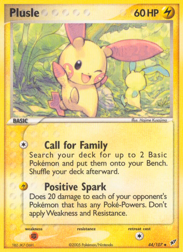 Plusle Pokemon card (44/107, Deoxys)
