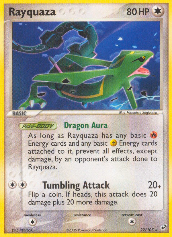 Rayquaza Pokemon card (22/107, Deoxys)