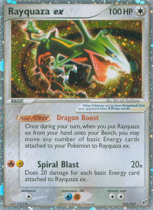Rayquaza ex Pokemon card (102/107, Deoxys)