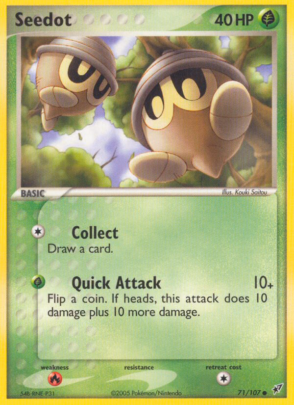 Seedot Pokemon card (71/107, Deoxys)