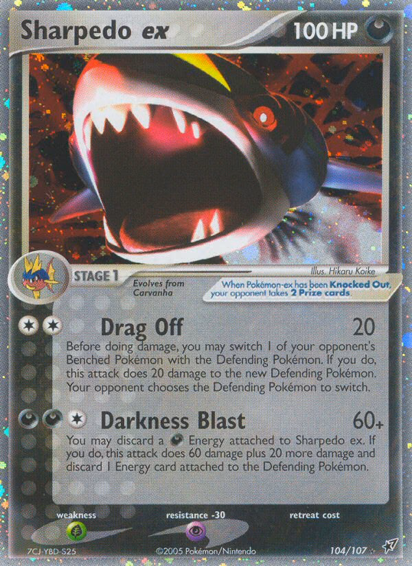 Sharpedo ex Pokemon card (104/107, Deoxys)
