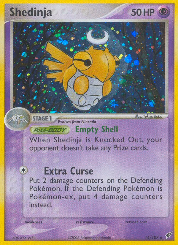 Shedinja Pokemon card (14/107, Deoxys)