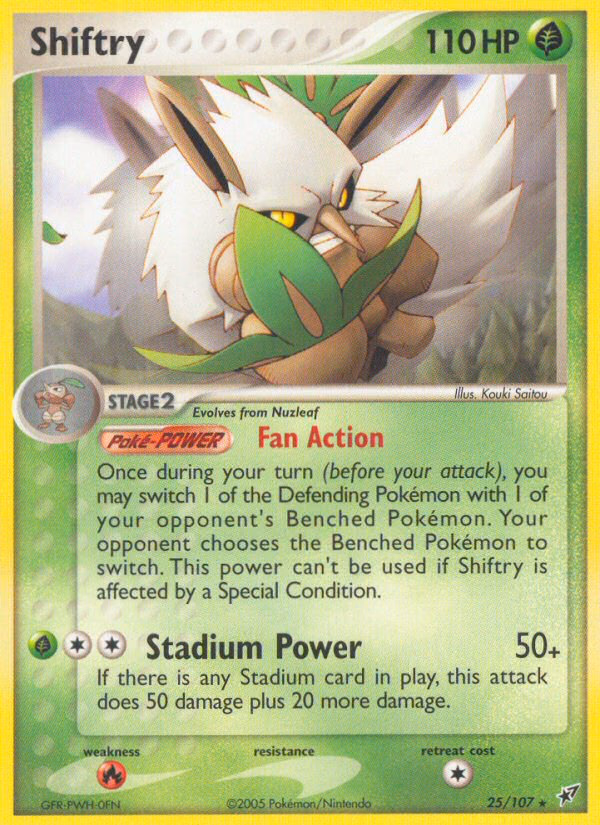 Shiftry Pokemon card (25/107, Deoxys)