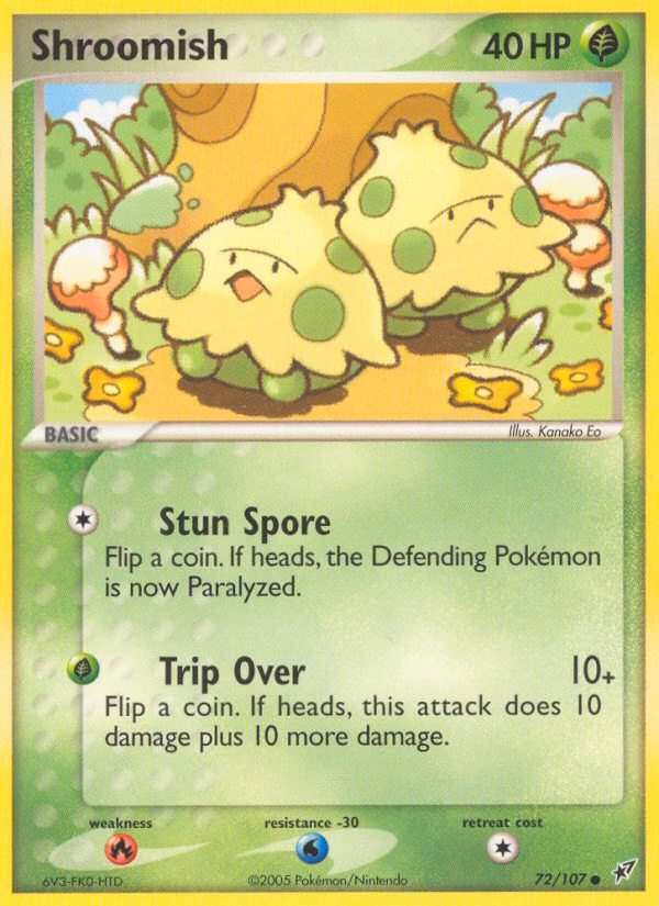 Shroomish Pokemon card (72/107, Deoxys)