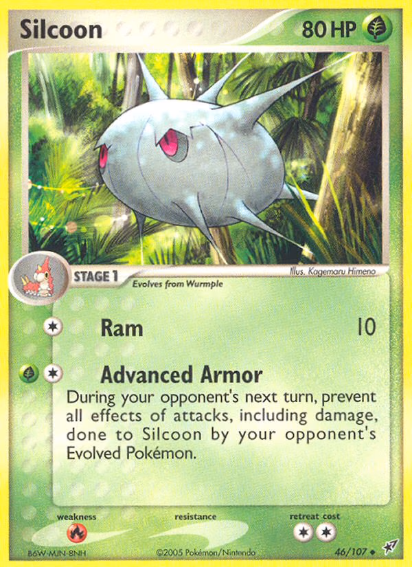 Silcoon Pokemon card (46/107, Deoxys)