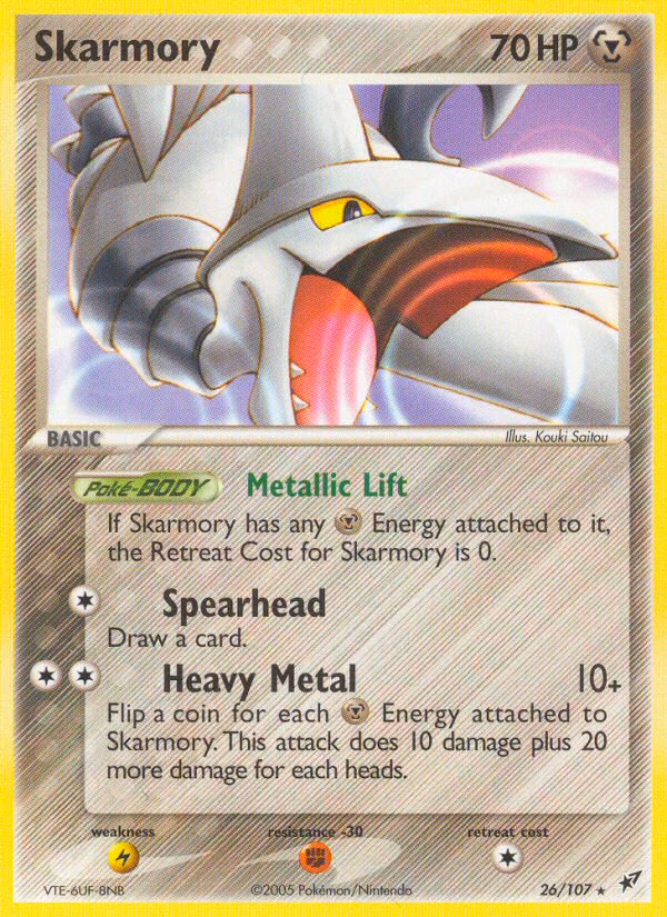 Skarmory Pokemon card (26/107, Deoxys)