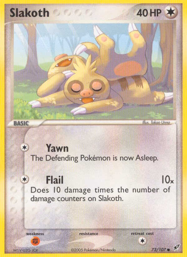 Slakoth Pokemon card (73/107, Deoxys)
