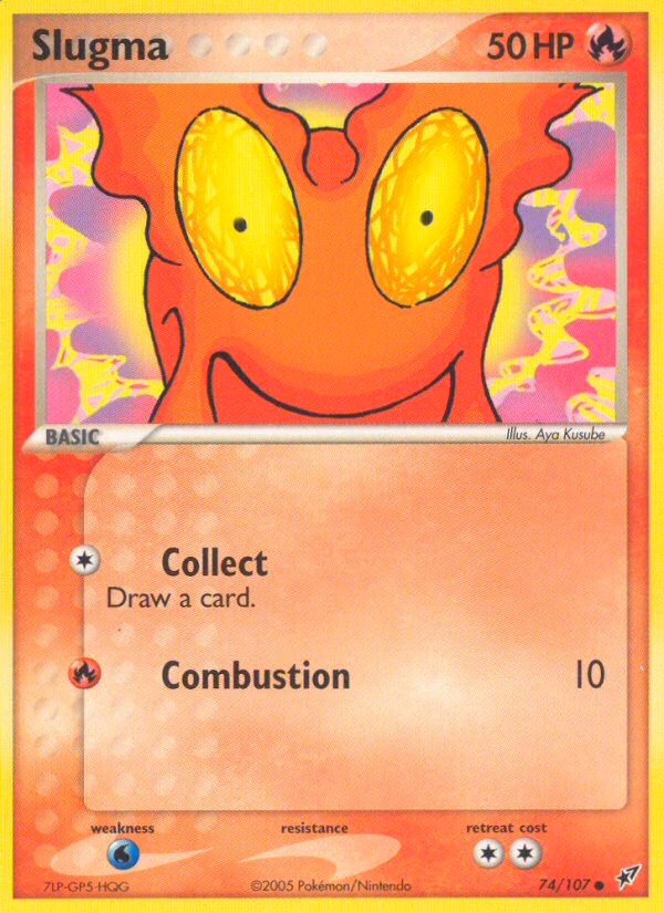 Slugma Pokemon card (74/107, Deoxys)