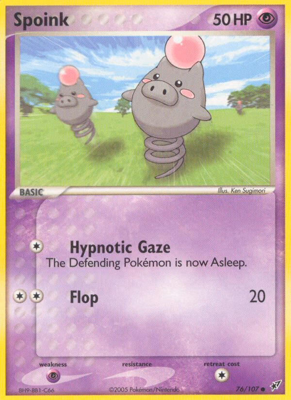 Spoink Pokemon card (76/107, Deoxys)