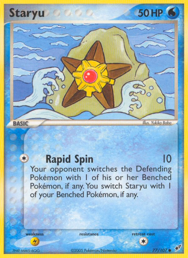 Staryu Pokemon card (77/107, Deoxys)