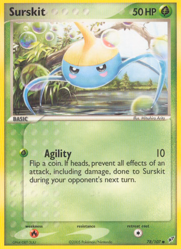 Surskit Pokemon card (78/107, Deoxys)