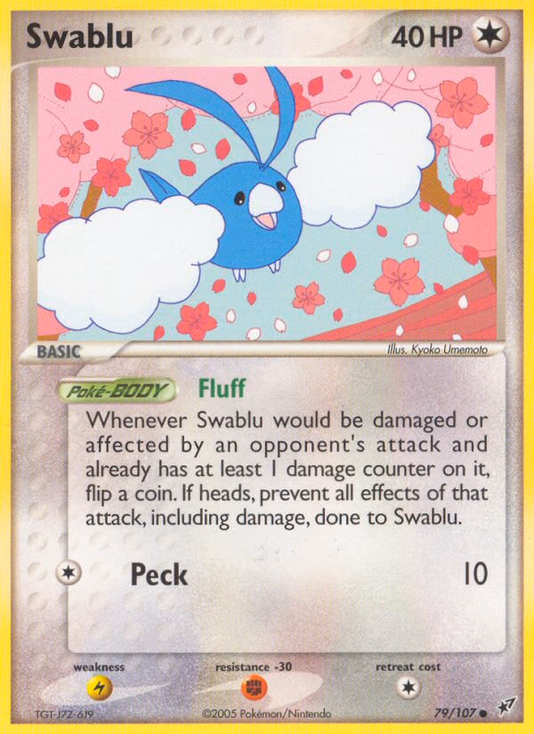 Swablu Pokemon card (79/107, Deoxys)