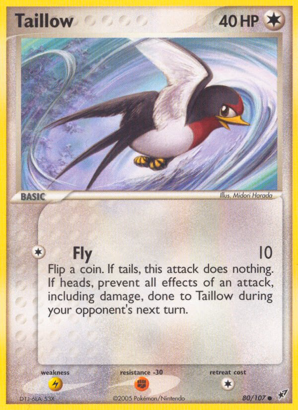 Taillow Pokemon card (80/107, Deoxys)