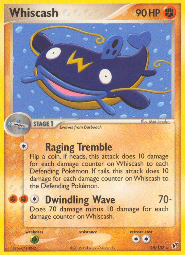 Whiscash Pokemon card (28/107, Deoxys)