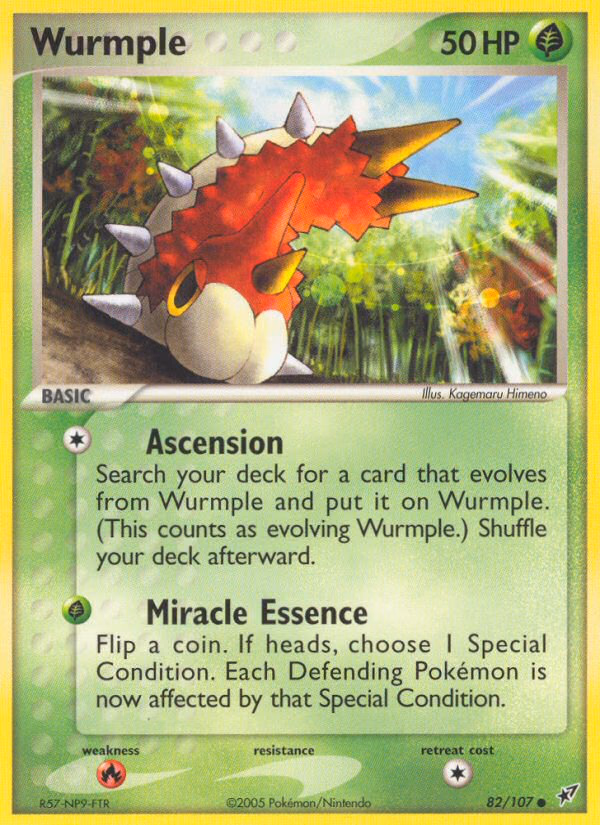 Wurmple Pokemon card (82/107, Deoxys)