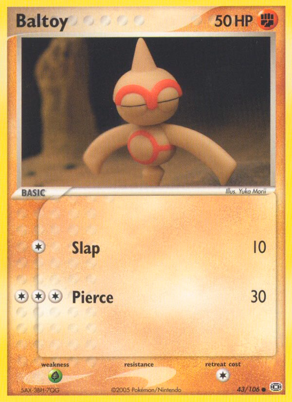 Baltoy Pokemon card (43/106, Emerald)