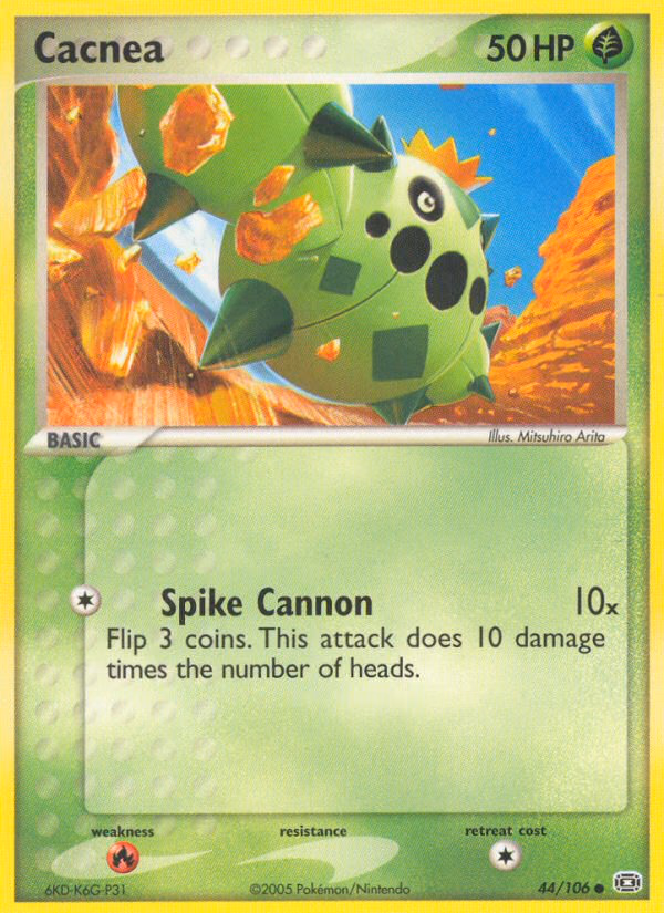 Cacnea Pokemon card (44/106, Emerald)