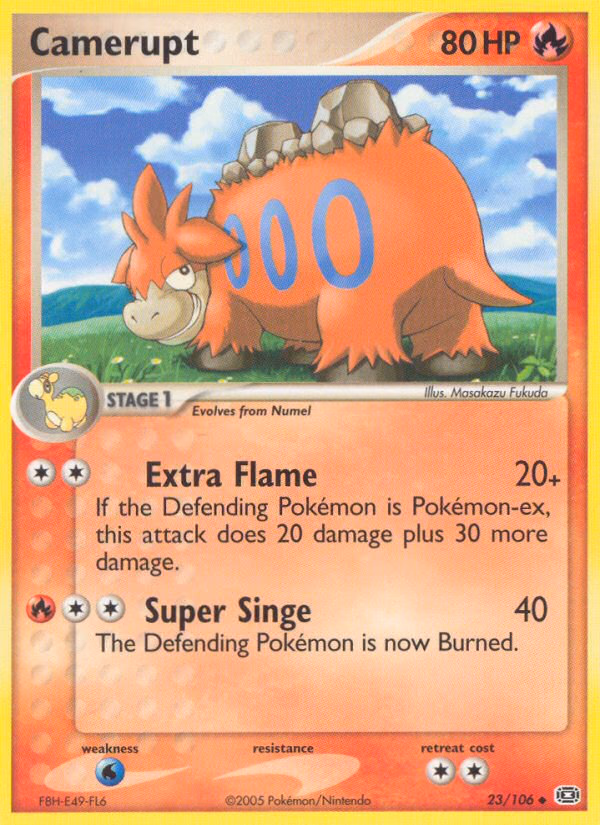 Camerupt Pokemon card (23/106, Emerald)