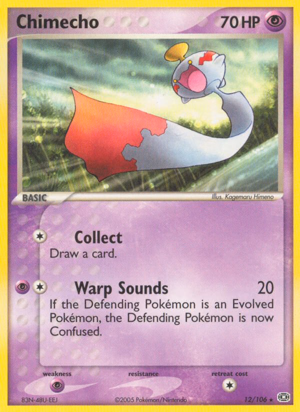 Chimecho Pokemon card (12/106, Emerald)