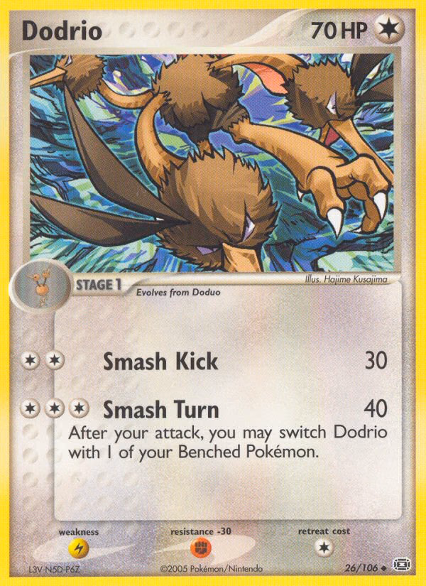 Dodrio Pokemon card (26/106, Emerald)
