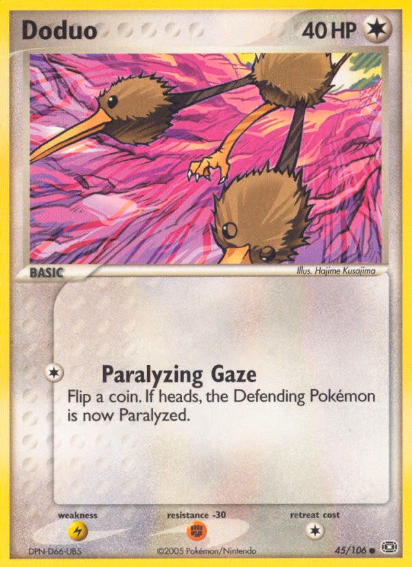 Doduo Pokemon card (45/106, Emerald)