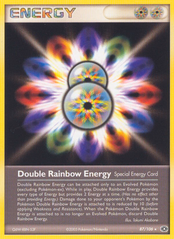 Double Rainbow Energy Pokemon card (87/106, Emerald)