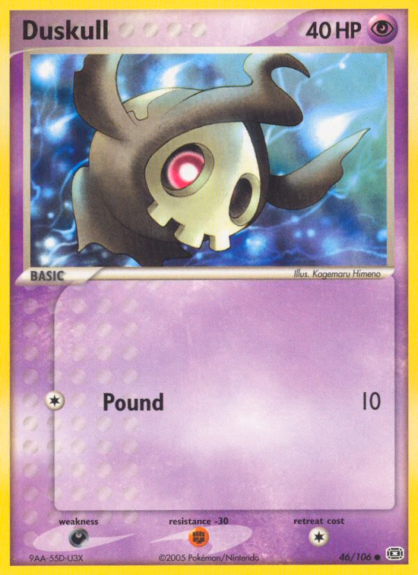 Duskull Pokemon card (46/106, Emerald)