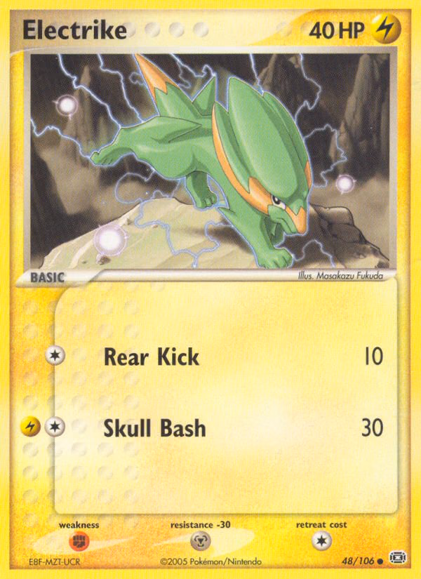Electrike Pokemon card (48/106, Emerald)