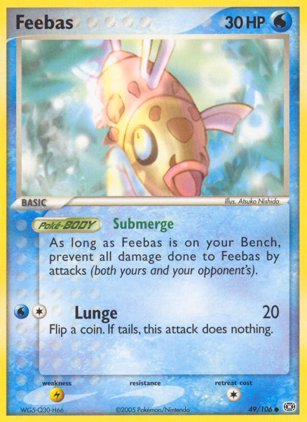 Feebas Pokemon card (49/106, Emerald)