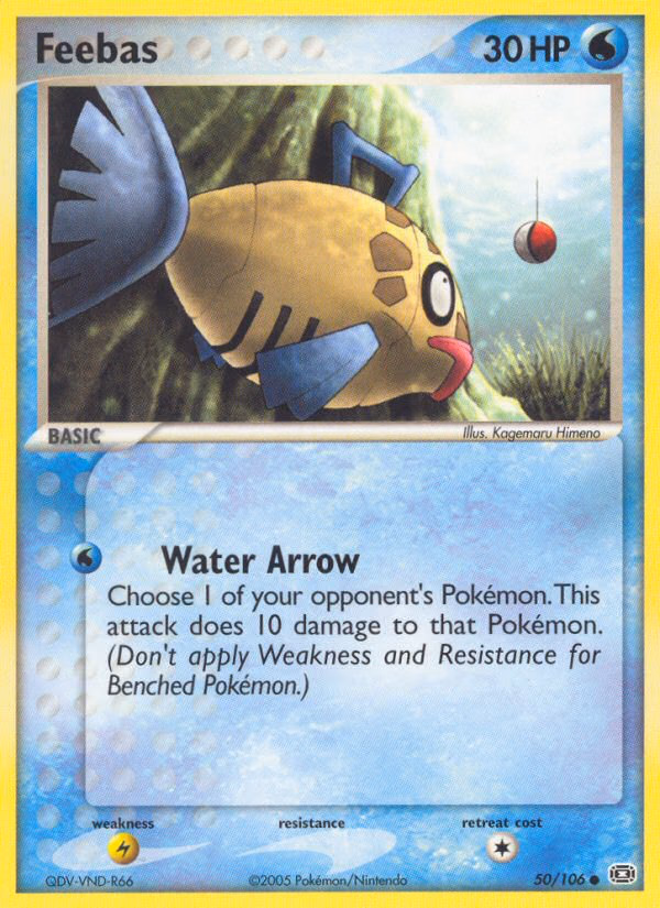 Feebas Pokemon card (50/106, Emerald)