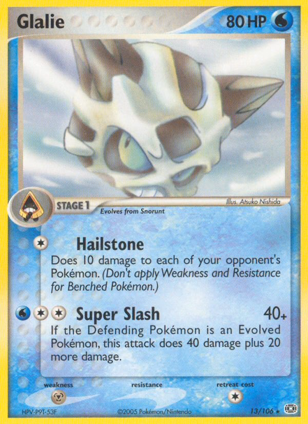 Glalie Pokemon card (13/106, Emerald)