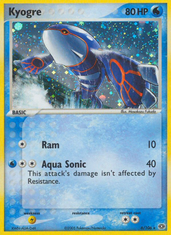 Kyogre Pokemon card (6/106, Emerald)