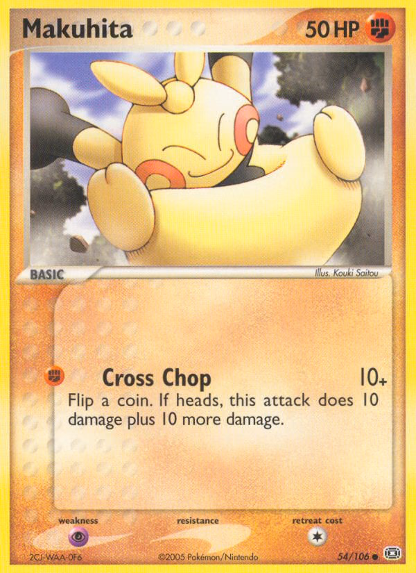 Makuhita Pokemon card (54/106, Emerald)
