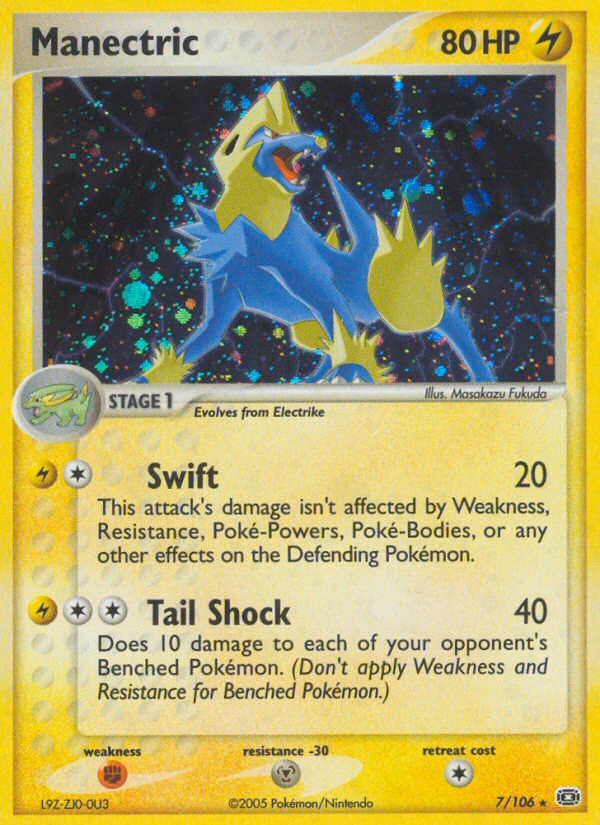 Manectric Pokemon card (7/106, Emerald)
