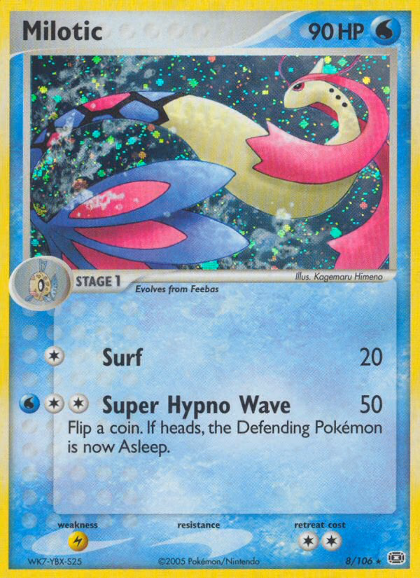 Milotic Pokemon card (8/106, Emerald)