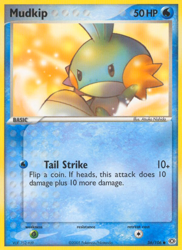 Mudkip Pokemon card (56/106, Emerald)