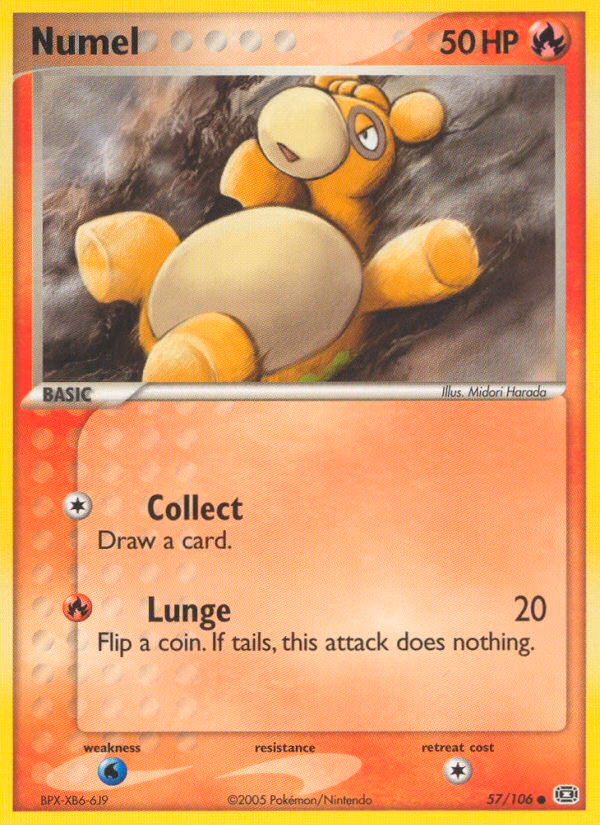 Numel Pokemon card (57/106, Emerald)