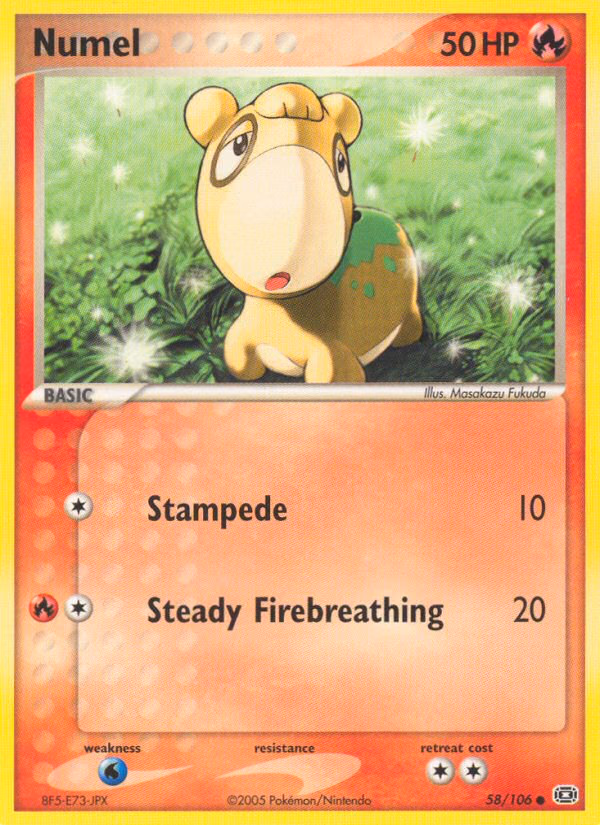 Numel Pokemon card (58/106, Emerald)