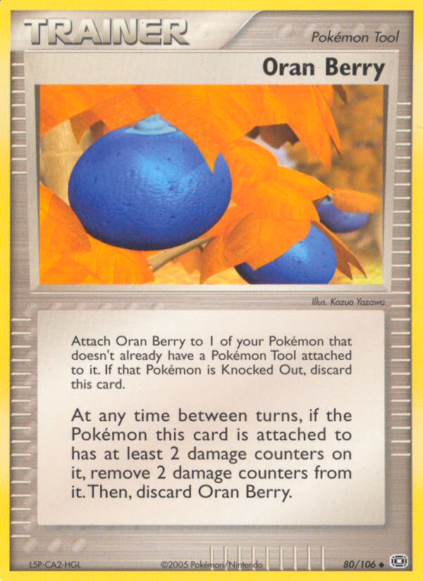 Oran Berry Pokemon card (80/106, Emerald)