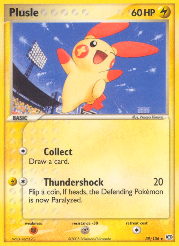 Plusle Pokemon card (39/106, Emerald)