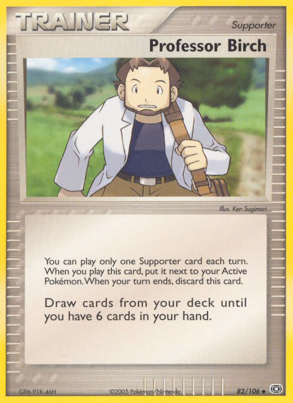 Professor Birch Pokemon card (82/106, Emerald)